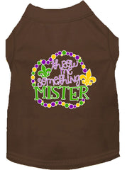 Throw Me Something Screen Print Mardi Gras Dog Shirt