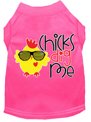 Chicks Dig Me Screen Print Dog Shirt