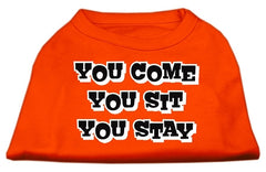 You Come, You Sit, You Stay Screen Print Shirts