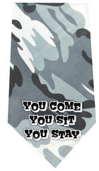 You Come Sit Stay Screen Print Bandana Camo