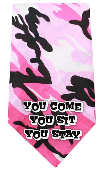 You Come Sit Stay Screen Print Bandana Camo