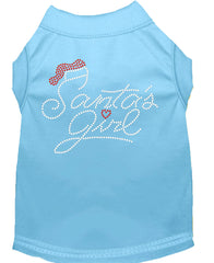 Santa's Girl Rhinestone Dog Shirt