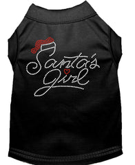 Santa's Girl Rhinestone Dog Shirt