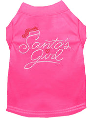 Santa's Girl Rhinestone Dog Shirt