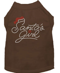 Santa's Girl Rhinestone Dog Shirt