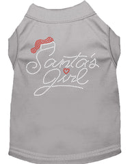 Santa's Girl Rhinestone Dog Shirt