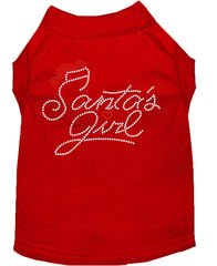 Santa's Girl Rhinestone Dog Shirt