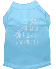 Yes! I Want To Build A Snowman Rhinestone Dog Shirt