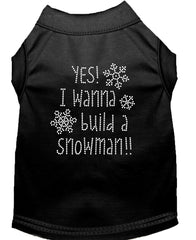 Yes! I Want To Build A Snowman Rhinestone Dog Shirt