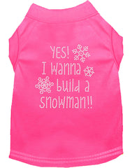 Yes! I Want To Build A Snowman Rhinestone Dog Shirt