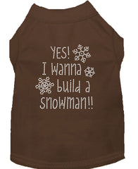 Yes! I Want To Build A Snowman Rhinestone Dog Shirt