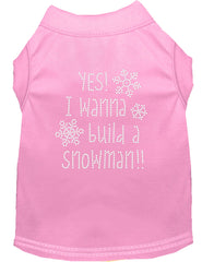 Yes! I Want To Build A Snowman Rhinestone Dog Shirt