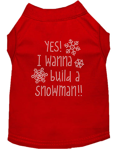 Yes! I Want To Build A Snowman Rhinestone Dog Shirt