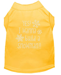 Yes! I Want To Build A Snowman Rhinestone Dog Shirt