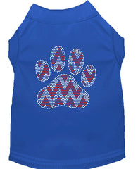 Candy Cane Chevron Paw Rhinestone Dog Shirt