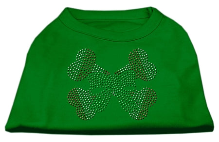 Candy Cane Crossbones Rhinestone Shirt Emerald Green