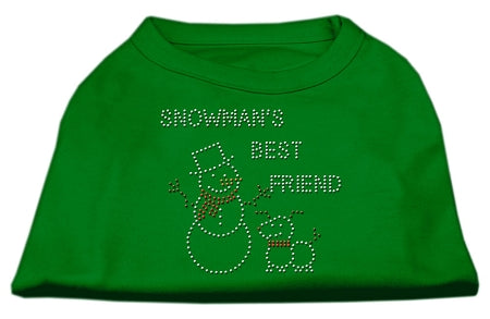 Snowman's Best Friend Rhinestone Shirt Emerald Green