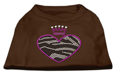 Zebra Heart Rhinestone Dog Shirt