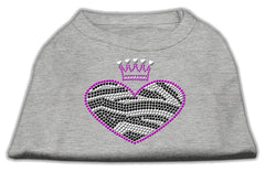 Zebra Heart Rhinestone Dog Shirt