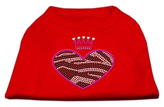 Zebra Heart Rhinestone Dog Shirt