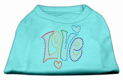 Technicolor Love Rhinestone Pet Shirt