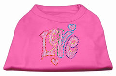 Technicolor Love Rhinestone Pet Shirt