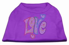 Technicolor Love Rhinestone Pet Shirt