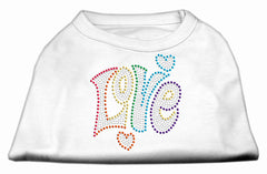 Technicolor Love Rhinestone Pet Shirt