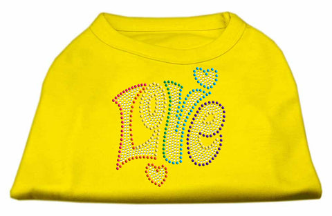 Technicolor Love Rhinestone Pet Shirt