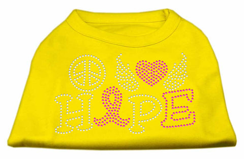 Peace Love Hope Breast Cancer Rhinestone Pet Shirt