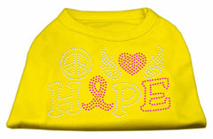 Peace Love Hope Breast Cancer Rhinestone Pet Shirt