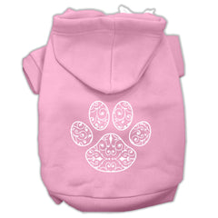 Henna Paw Screen Print Pet Hoodies Size