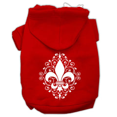 Henna Fleur De Lis Screen Print Pet Hoodies Size