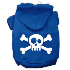 Skull Crossbone Screen Print Pet Hoodies Size