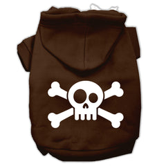 Skull Crossbone Screen Print Pet Hoodies Size