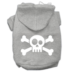 Skull Crossbone Screen Print Pet Hoodies Size