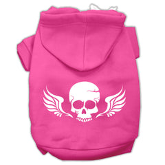 Skull Wings Screen Print Pet Hoodies Size