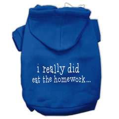 I Really Did Eat The Homework Screen Print Pet Hoodies Size