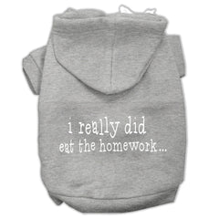 I Really Did Eat The Homework Screen Print Pet Hoodies Size