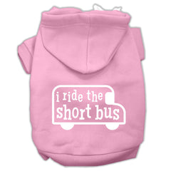 I Ride The Short Bus Screen Print Pet Hoodies Size