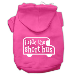 I Ride The Short Bus Screen Print Pet Hoodies Size