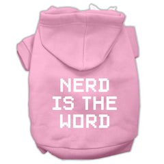 Nerd Is The Word Screen Print Pet Hoodies Size