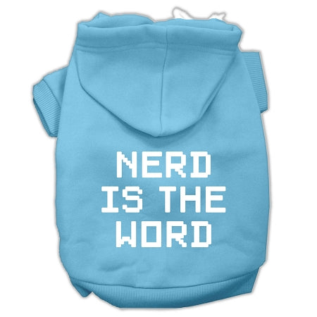 Nerd Is The Word Screen Print Pet Hoodies Size