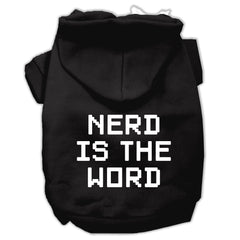 Nerd Is The Word Screen Print Pet Hoodies Size