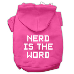 Nerd Is The Word Screen Print Pet Hoodies Size