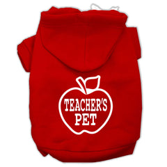 Teachers Pet Screen Print Pet Hoodies Size