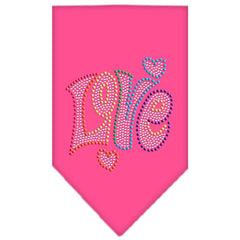 Technicolor Love Rhinestone Pet Bandana Size