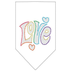 Technicolor Love Rhinestone Pet Bandana Size