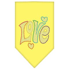 Technicolor Love Rhinestone Pet Bandana Size