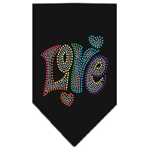 Technicolor Love Rhinestone Pet Bandana Size